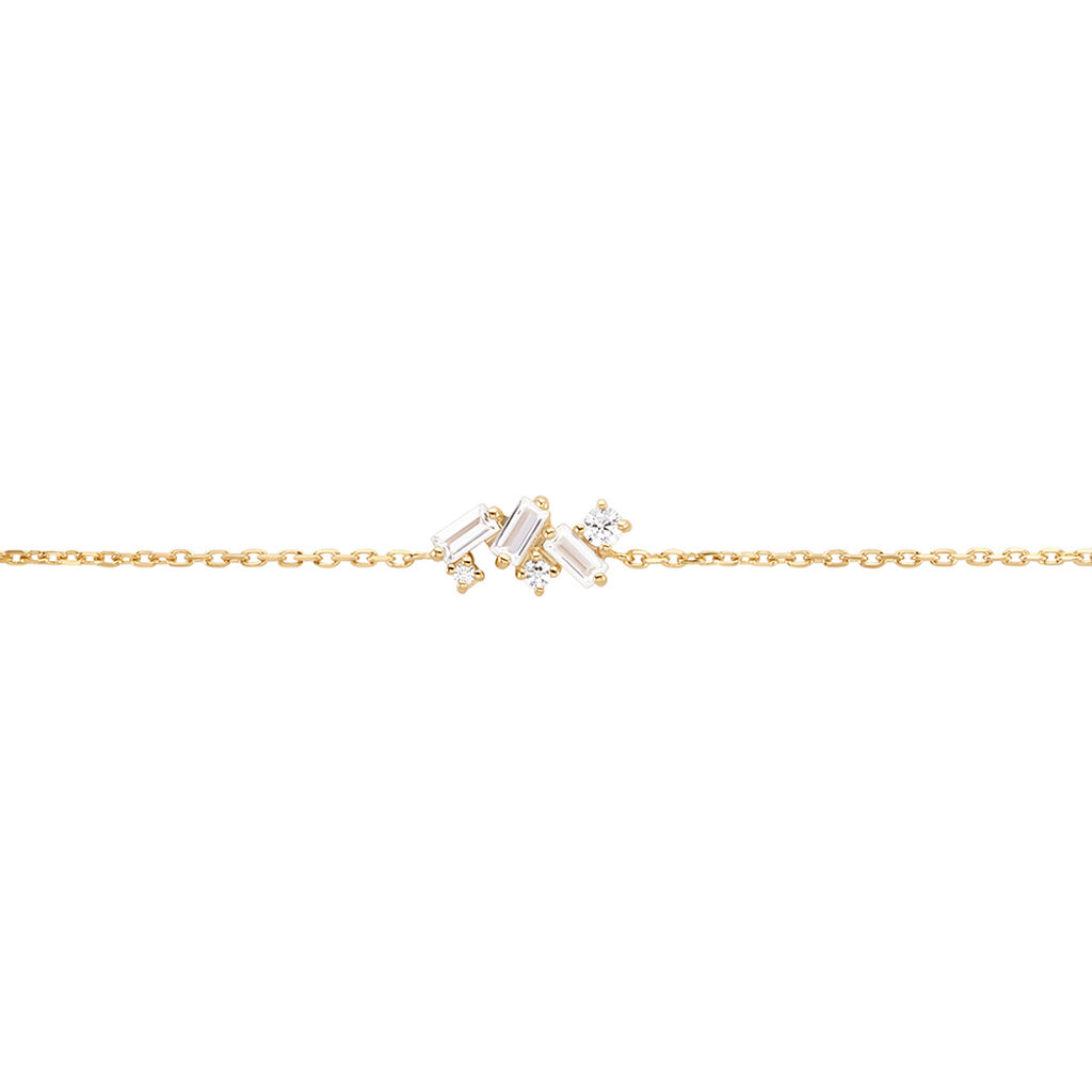 Bracelet Jardins D'hiver Plaqué Or Jaune Oxyde De Zirconium