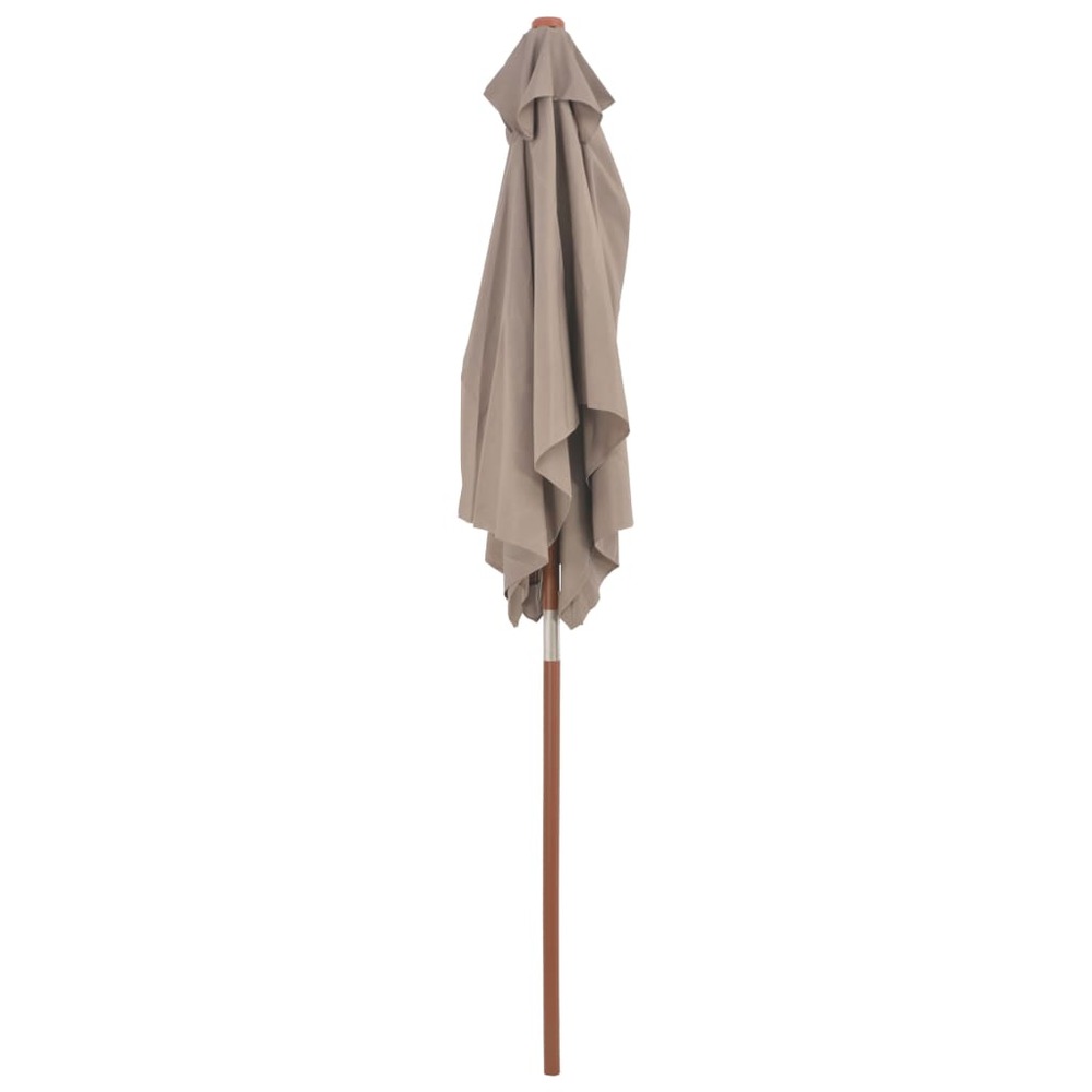 Parasol avec mât en bois 150 x 200 cm taupe
