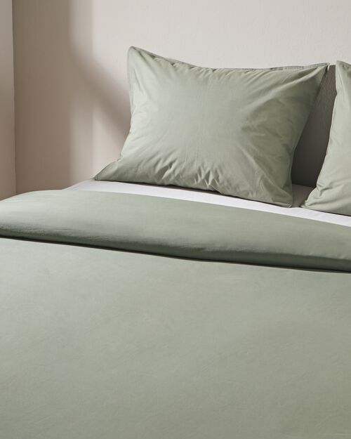 housse de couette percale 240x200/220 vert armée
