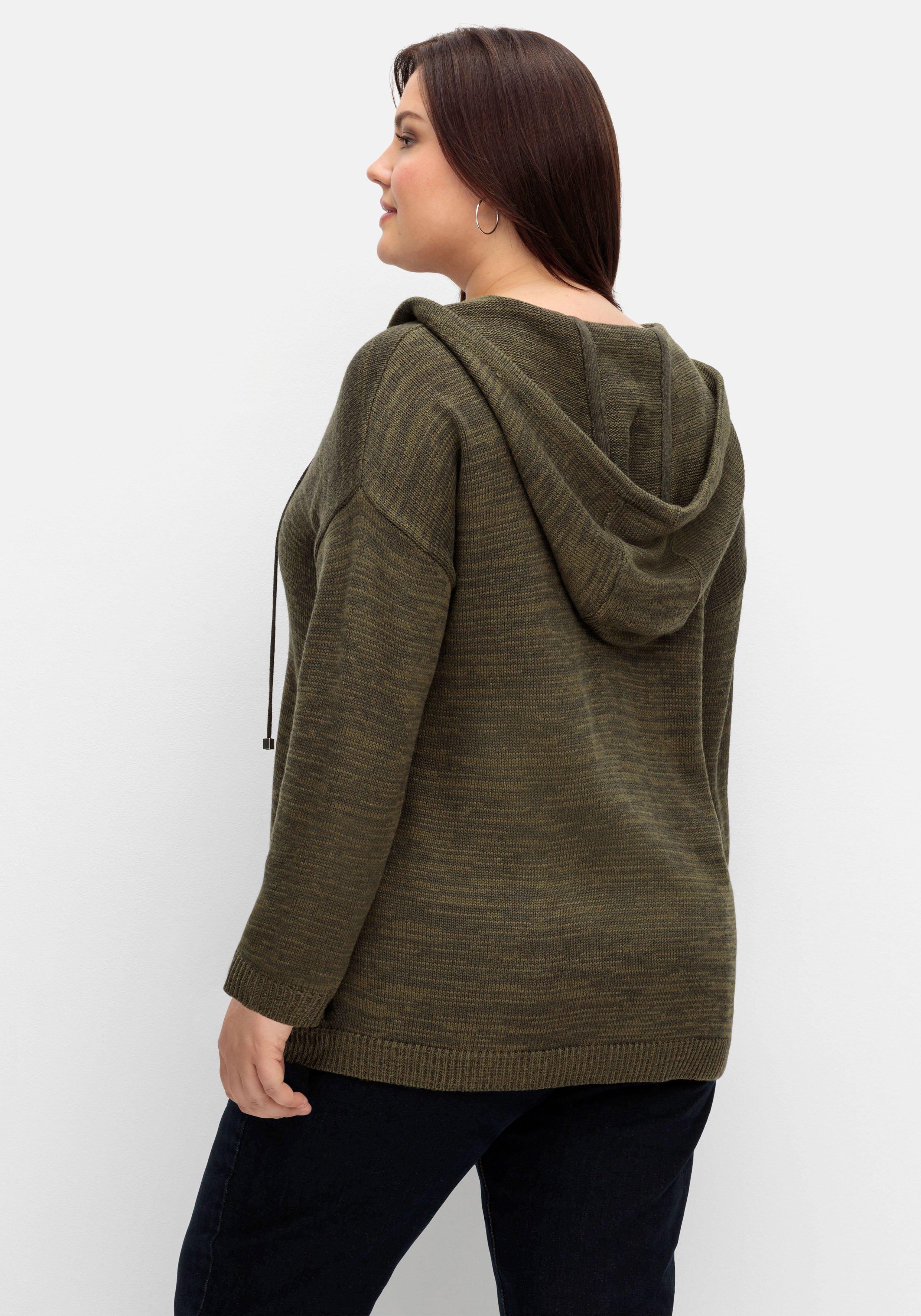 Kapuzenpullover mit Kaschmiranteil, in melierter Optik