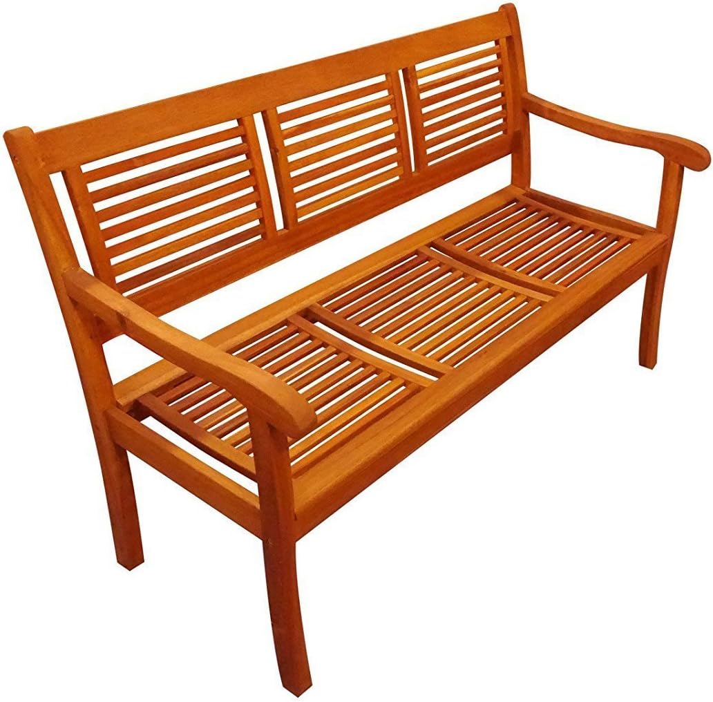 SAM 3-Sitzer Gartenbank Cordoba, 150 cm, Akazie Holz-Bank für Garten, Terrasse und Balkon, pflegeleichtes Massivholz