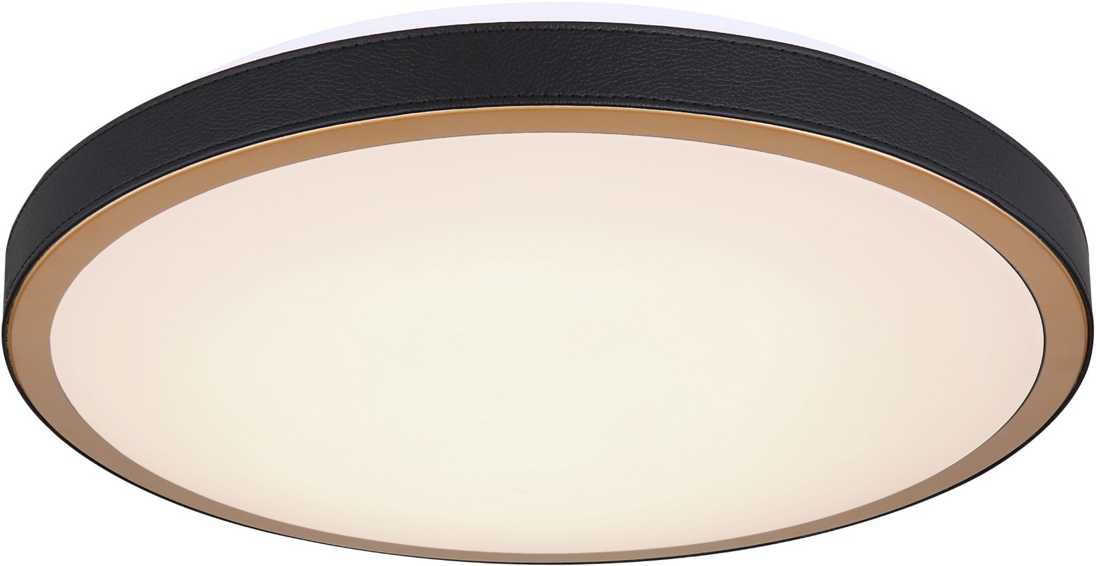 LED-Deckenleuchte -schwarz-weiß-messingfarben - Ø 42 cm