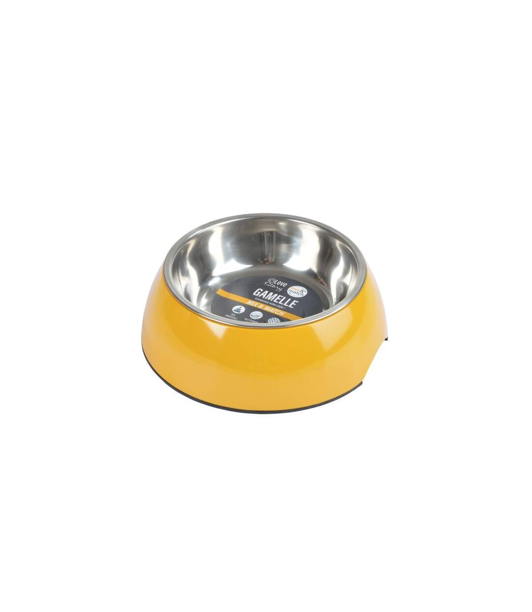 Paris Prix - Gamelle Pour Chien & Chat bol Inox 17cm Moutarde