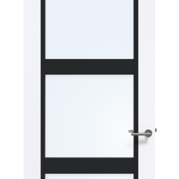 Arne & Bodil binnendeur ABB105 blank glas - extra wit afgelakt - glaslat diep zwart
