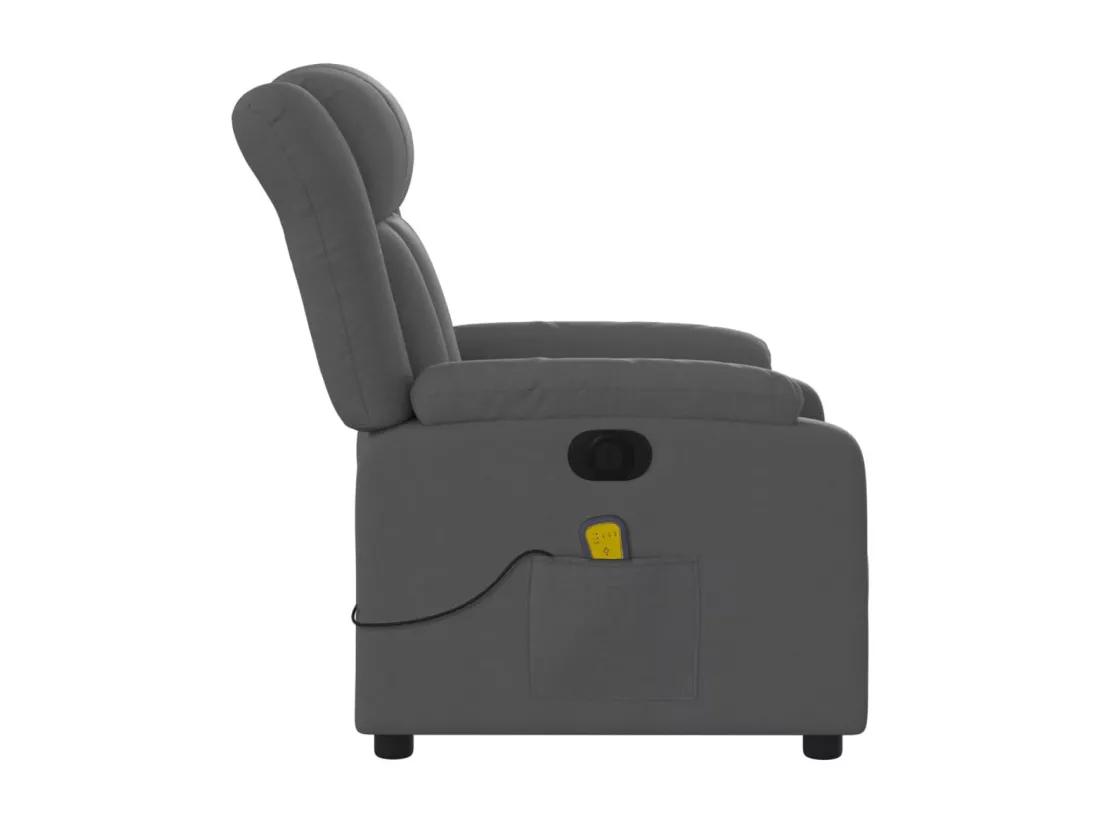 Fauteuil inclinable massant électrique gris foncé tissu