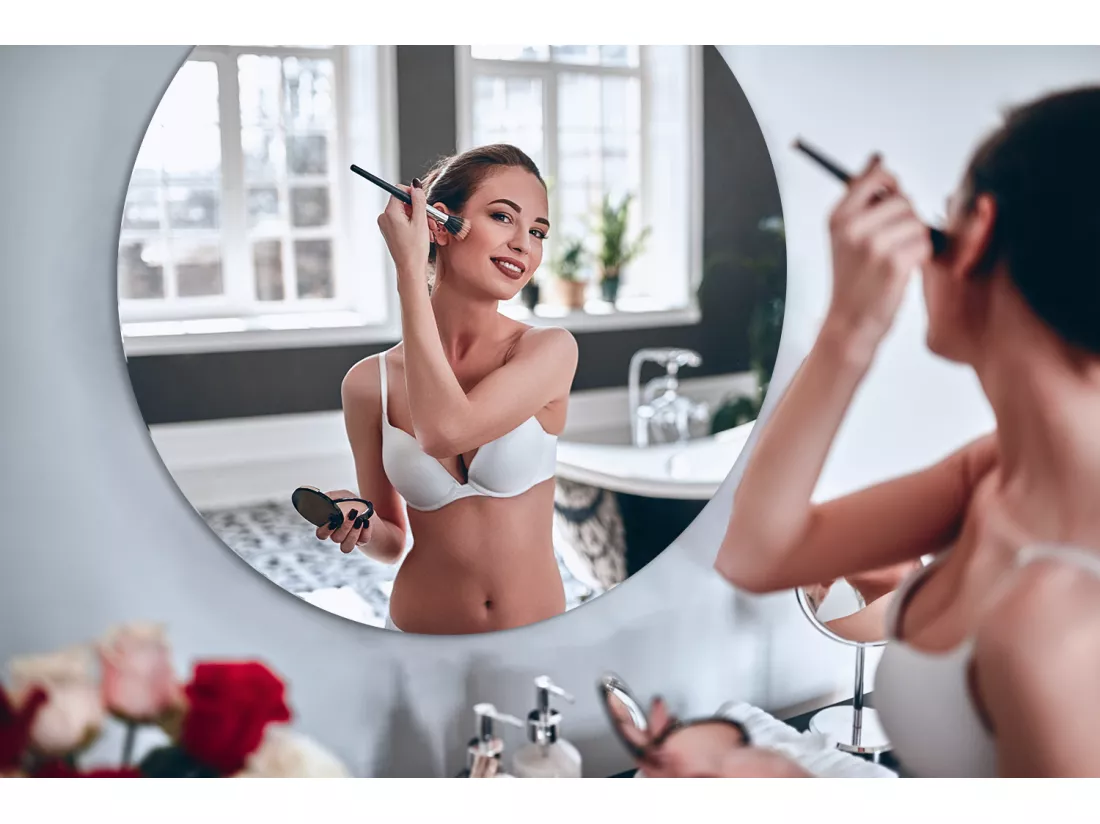 Cercle Miroir Salle de Bain Glamour Prêt à Monter Ø100