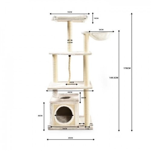 Árvore para gatos branca Cstore com nicho