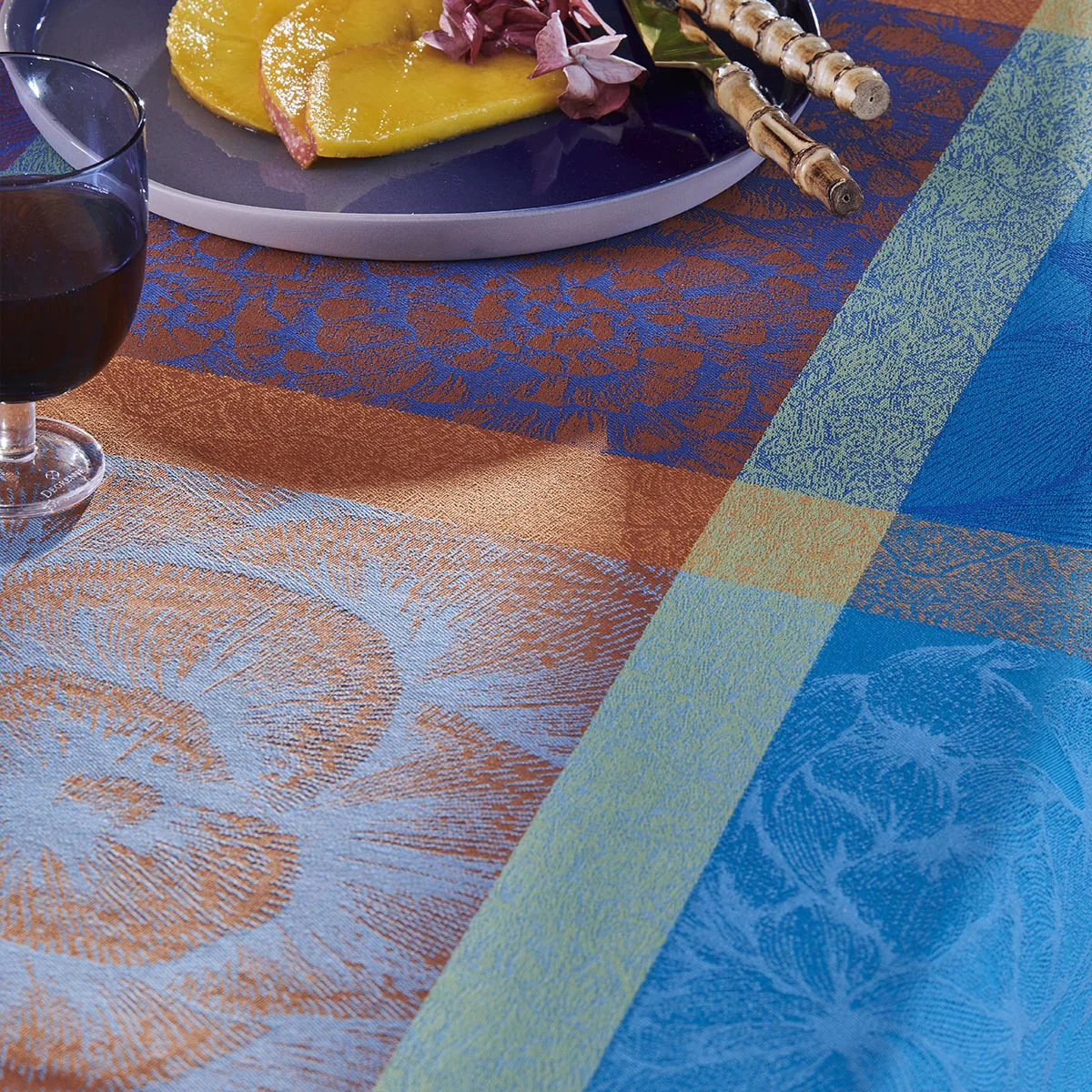 Nappe pur coton multicolore 180X300 Garnier Thiebaut