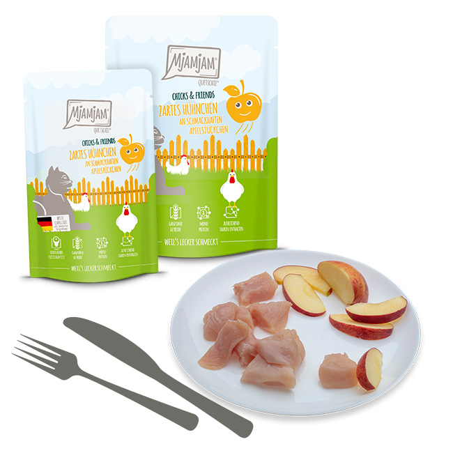 Quetschie - Chicks & Friends zartes Hühnchen an schmackhaften Apfelstückchen