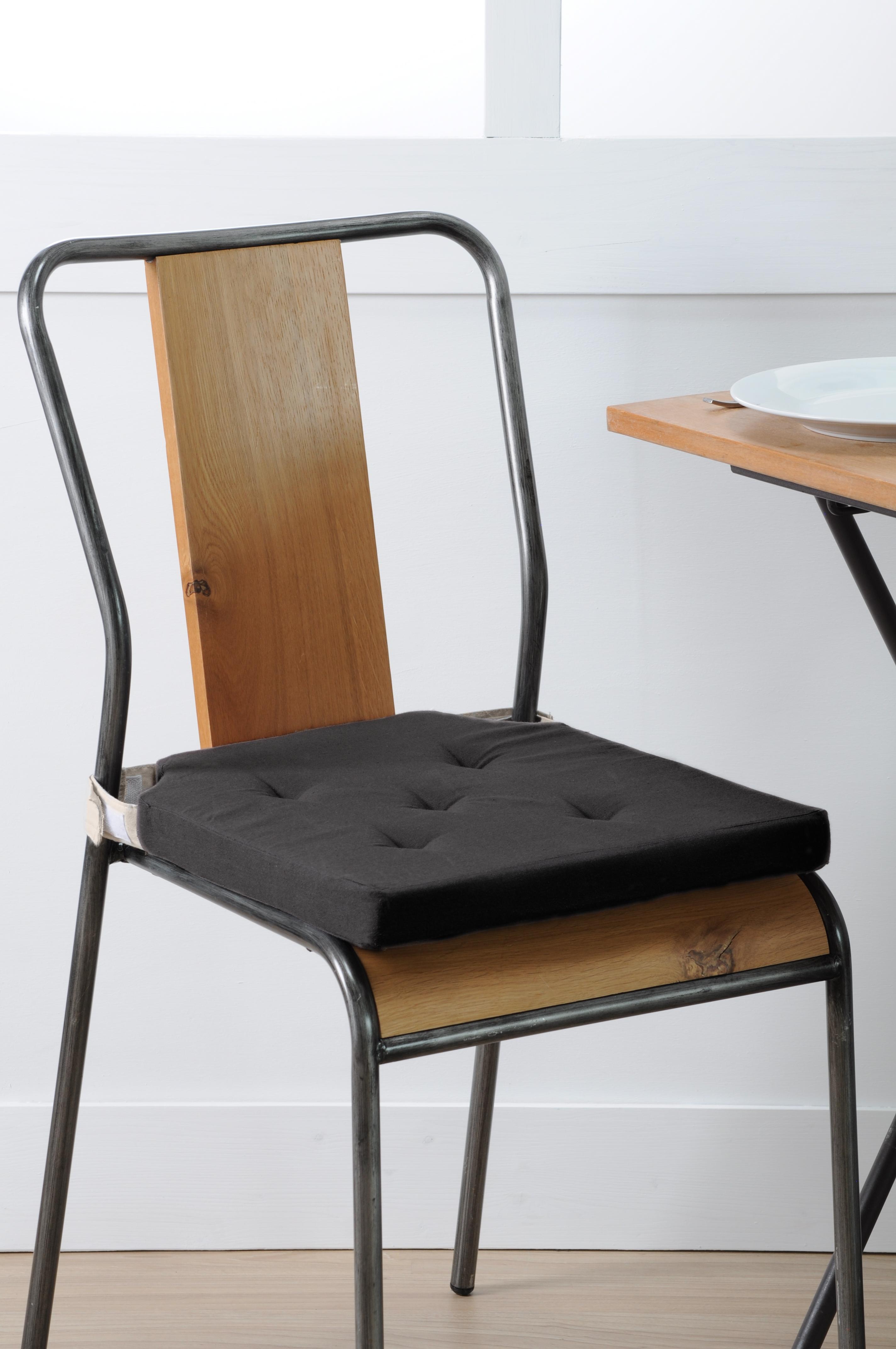 DUO GALETTE VELCRO 38X38X4 NOIR LIN