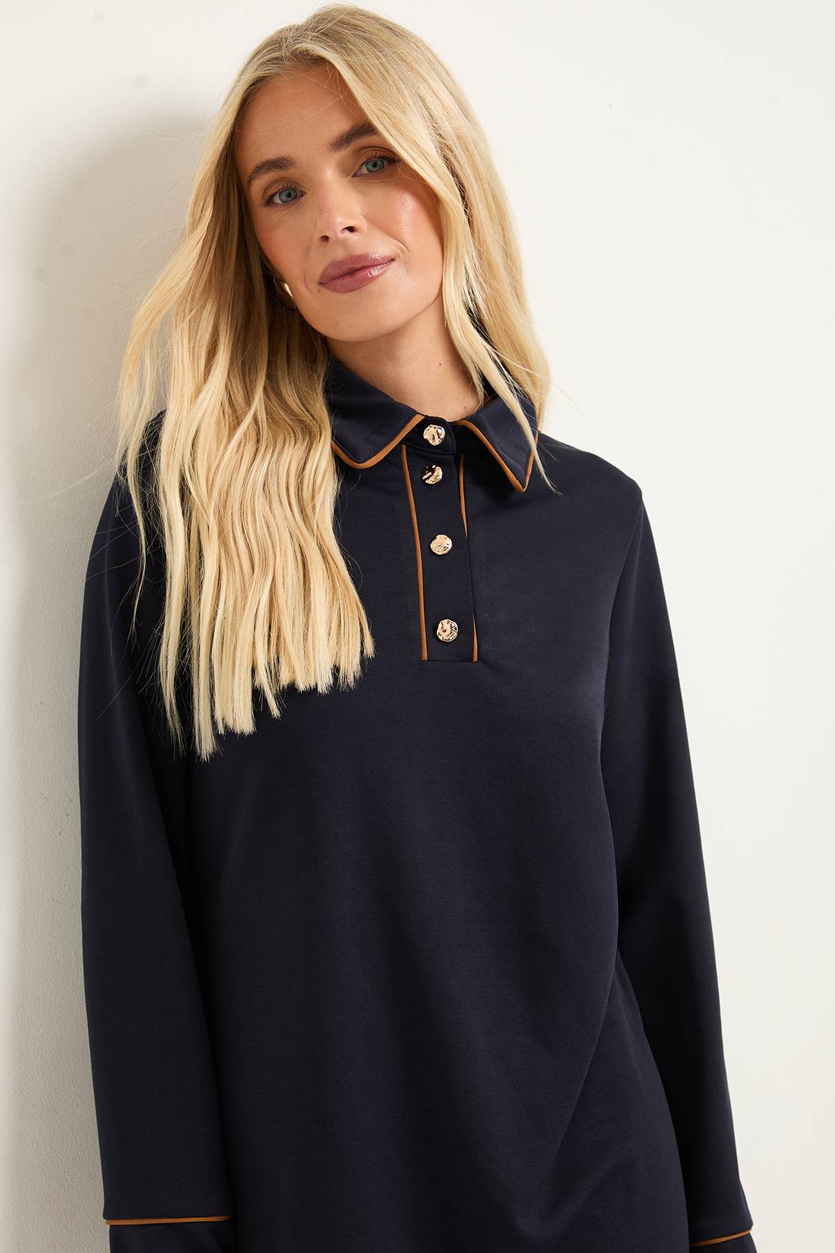 Wallis Robe Droite À Boutons En Ponte Petite Taille