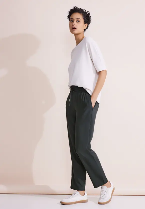Viskose Loose Fit Hose - dark stone grey