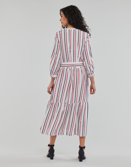 Tommy Hilfiger - VISCOSE MIDI SHIRT DRESS 3/4 SLV - Blanc / Bleu / Rouge