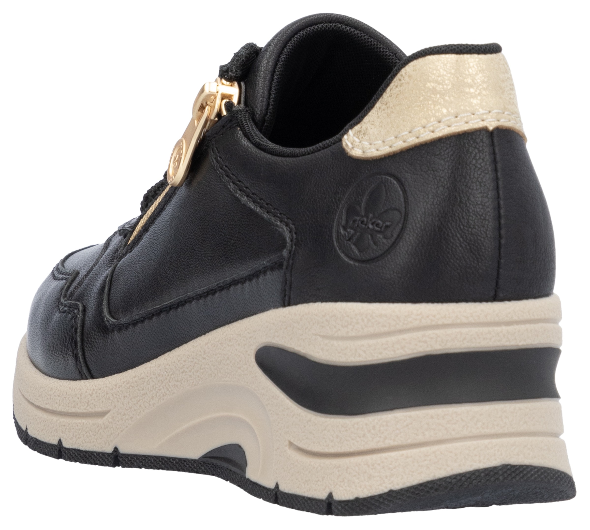 Rieker Keilsneaker  ,Freizeitschuh,Halbschuh,Schnürschuh mit Reissverschluss, schmale Form