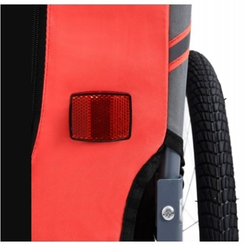 Reboque de bicicleta para animais de estimação vermelho e preto