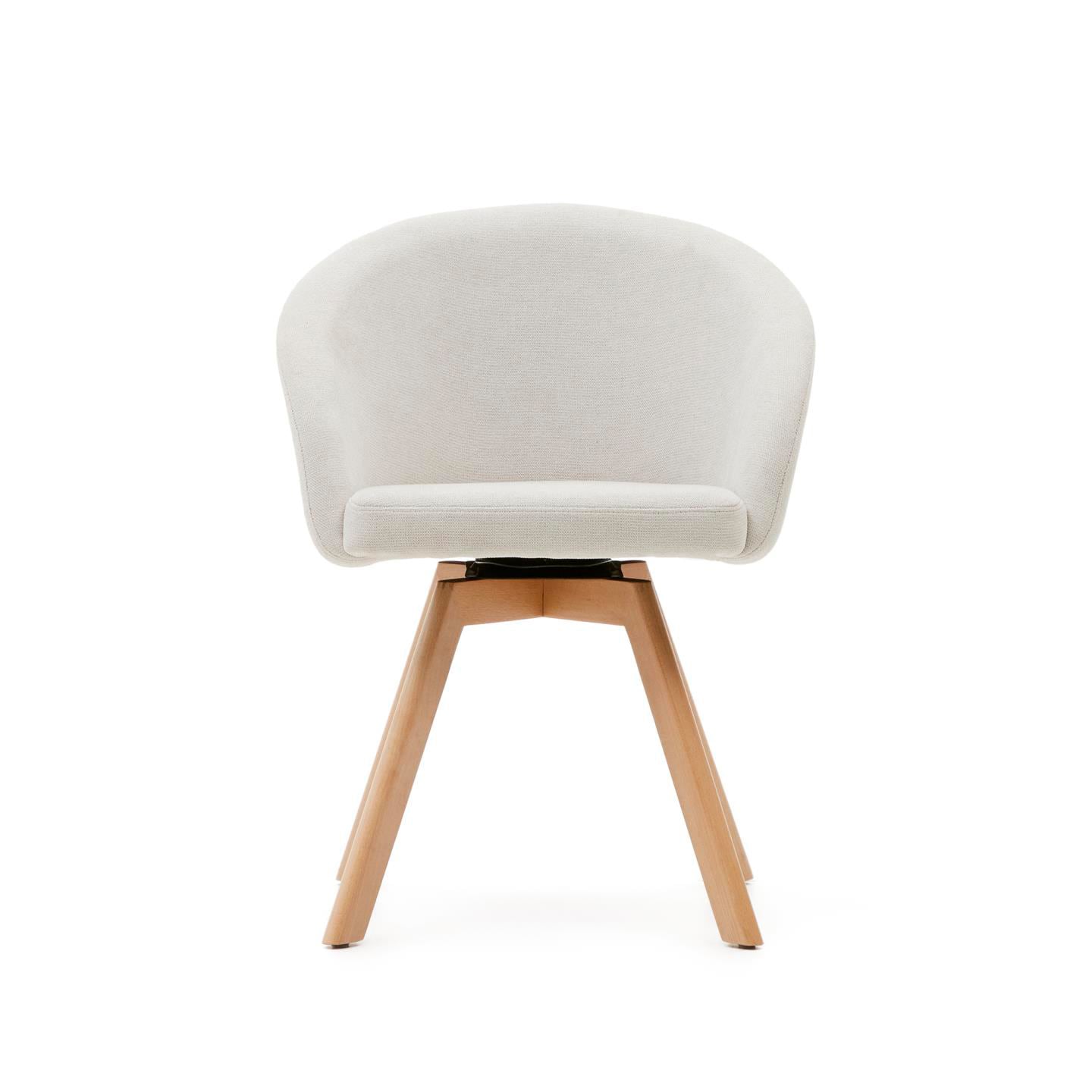 Kave Home Drehstuhl MARVIN beige/Buche massiv