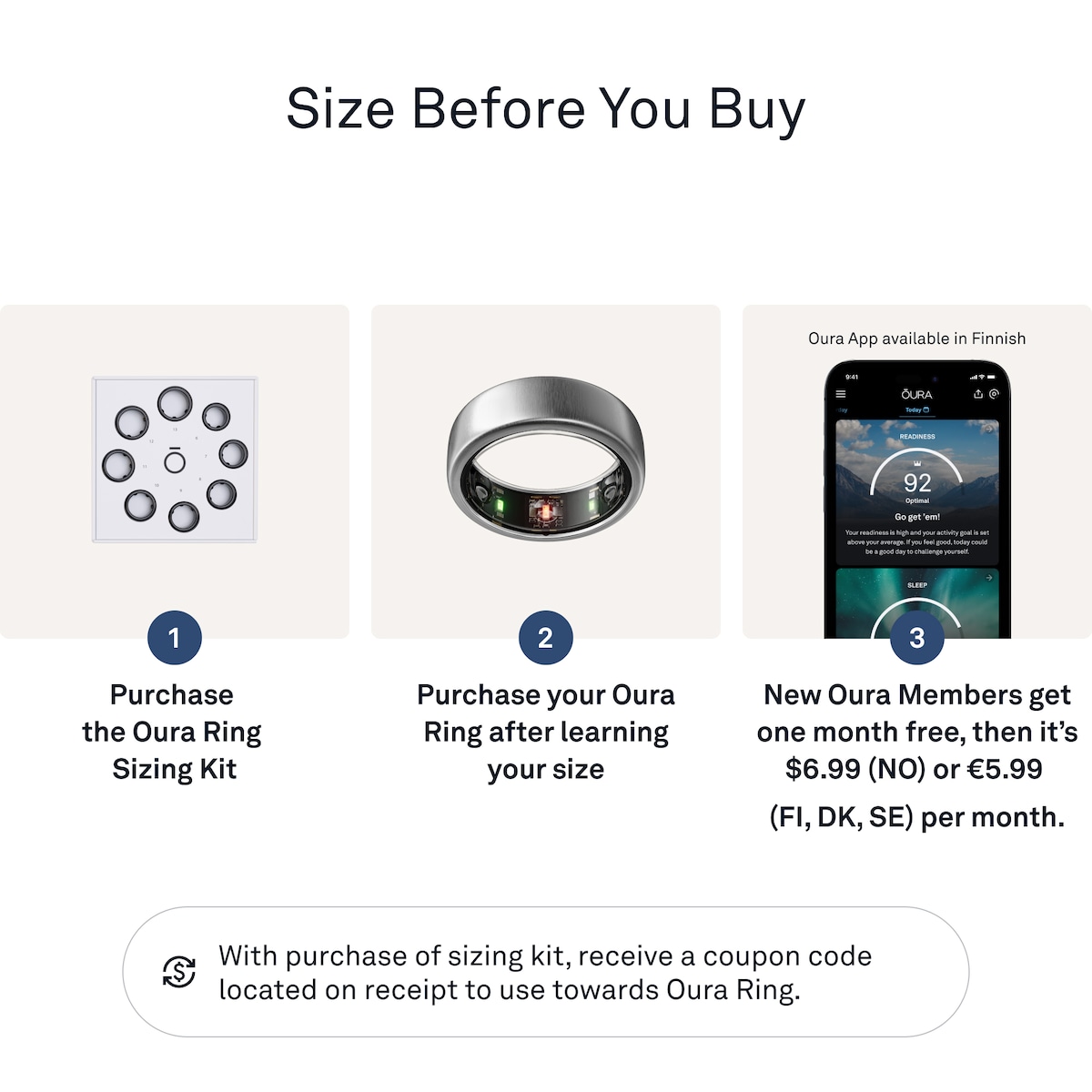 Oura-ring Gen3 Horizon smartring størrelse 11 (titan)