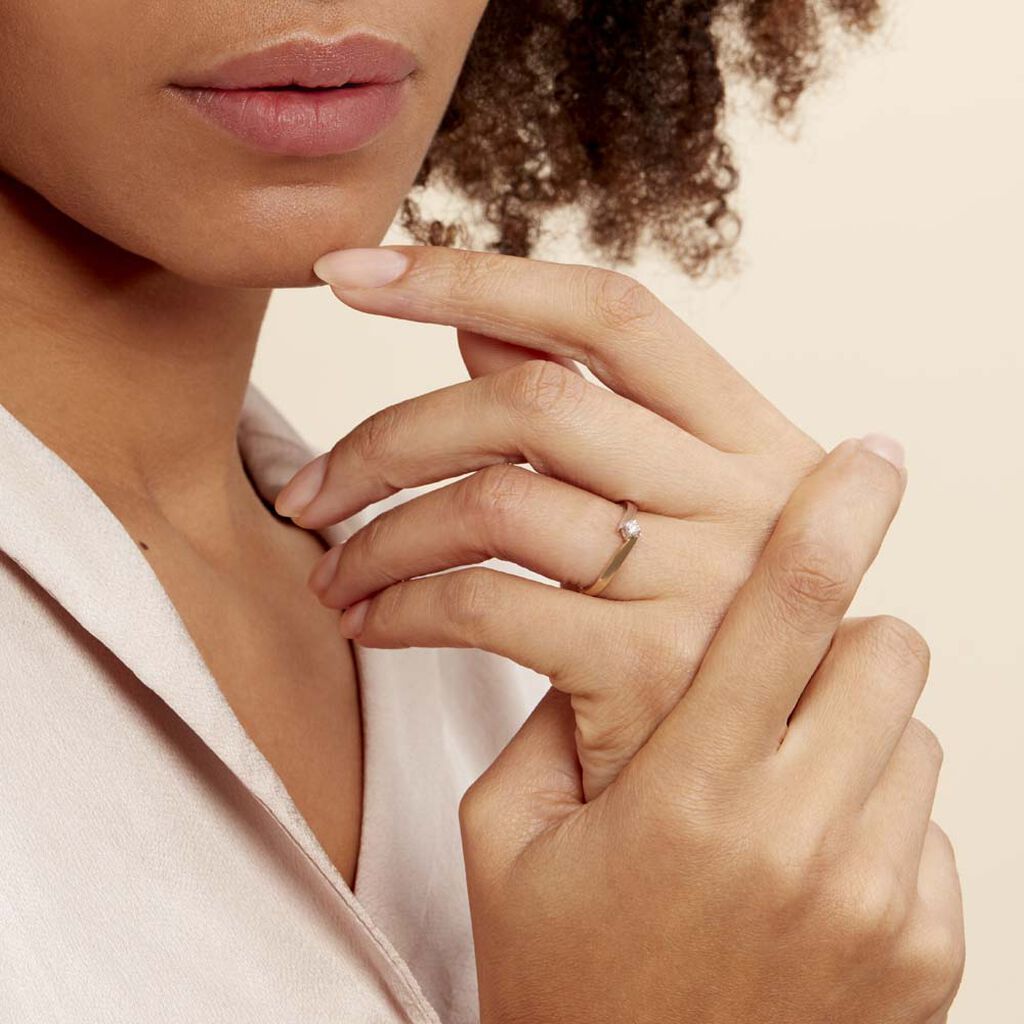 Bague Solitaire Francienne Or Bicolore Diamant