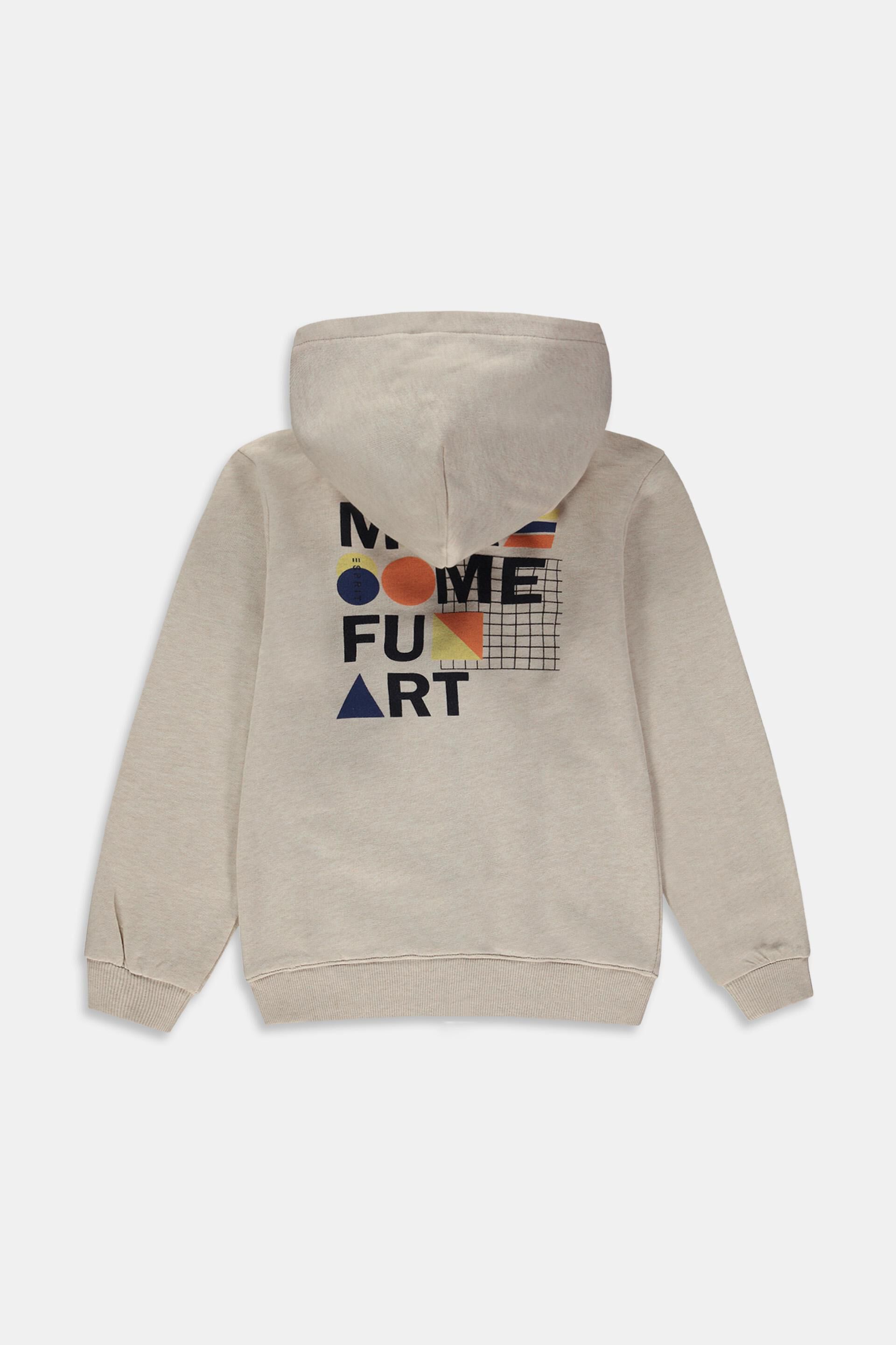 Sweat à capuche en coton zippé sur toute la longueur