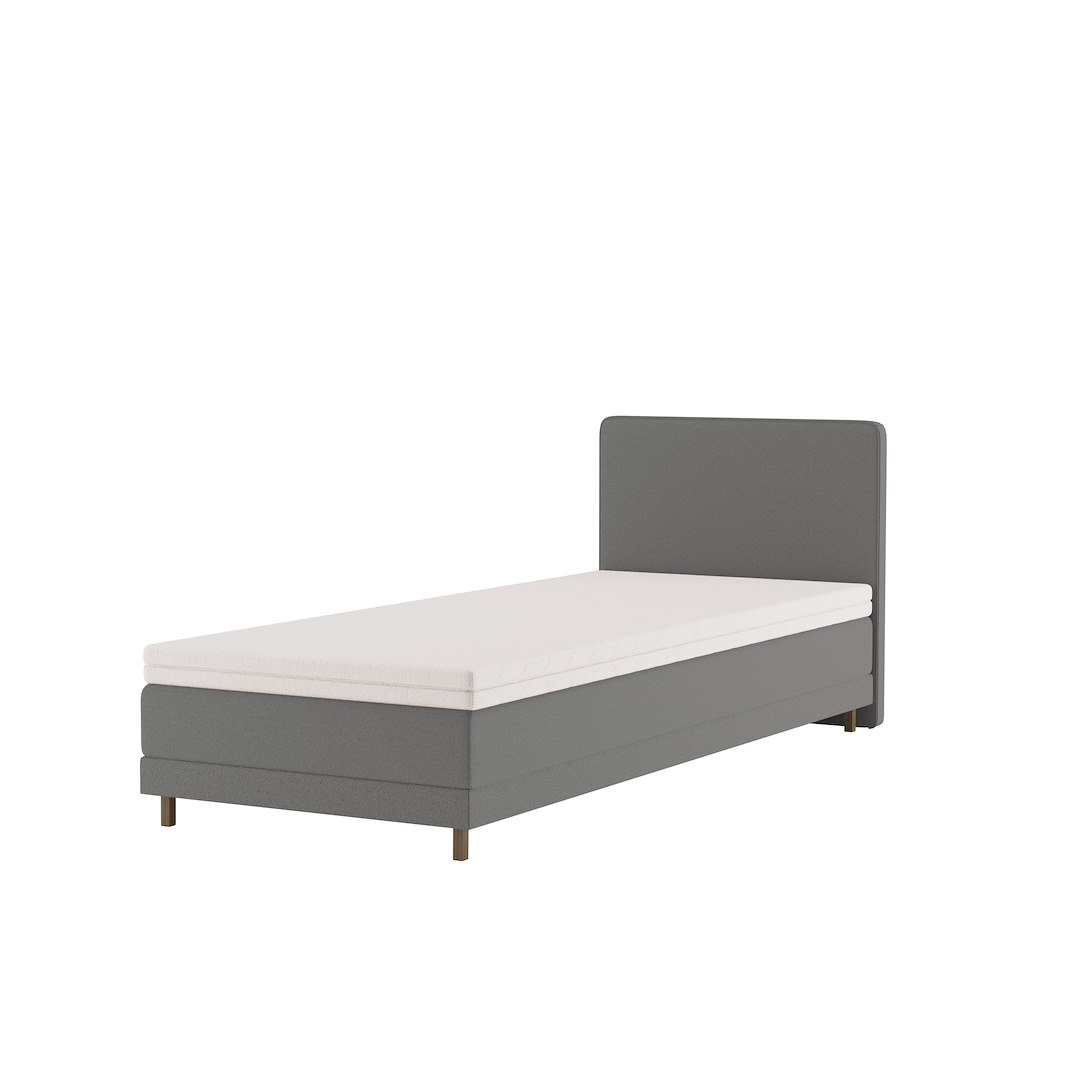 Premium 14 regulerbar seng 80x200 cm Tekstil Storm 97 mørk grå, medium, Premium 14 overmadrass med røkfarget 15 cm ben, gavl selges separate.
