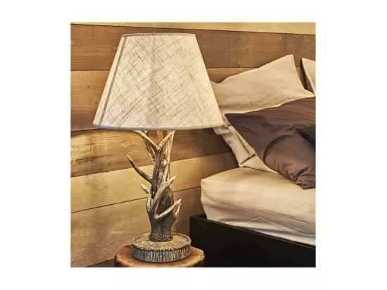 Ideal Lux Chalet 1 lampe de table en bois clair marron avec abat-jour, E27