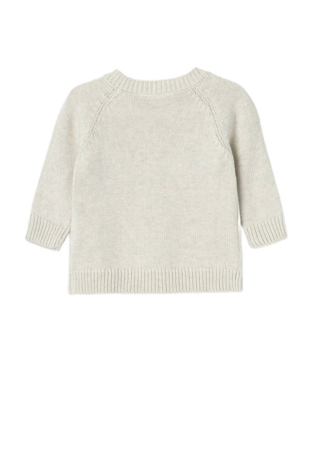 NAME IT baby gebloemd gebreid vest NBFKIMMIE beige/roze/groen