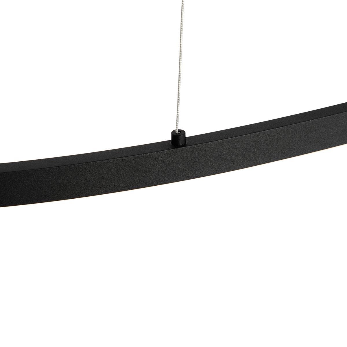 Design hanglamp zwart ovaal incl. LED 3-staps dimbaar - Ovallo