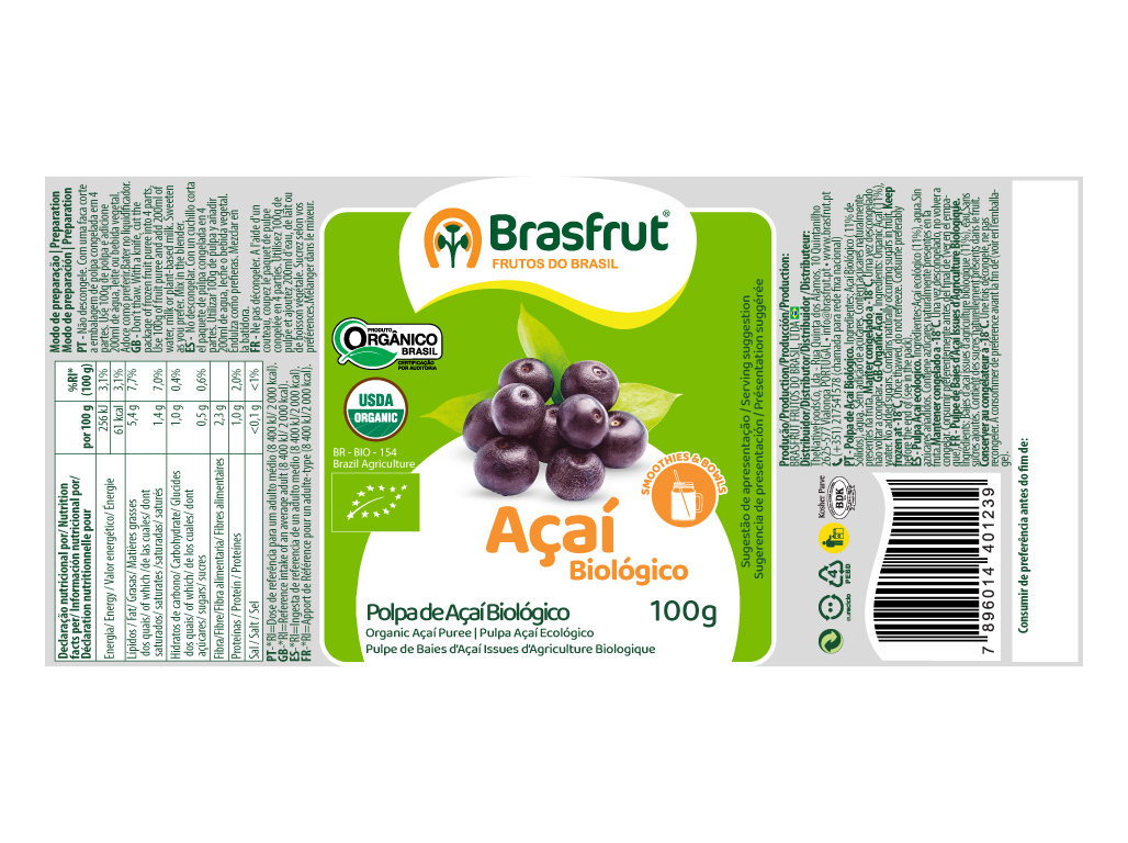 POLPA AÇAÍ BIO BRASFRUT 100 G