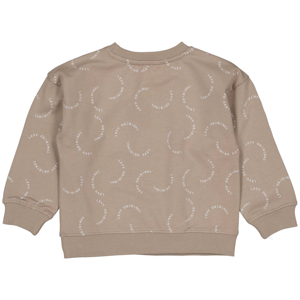 LEVV sweater met all over print zand