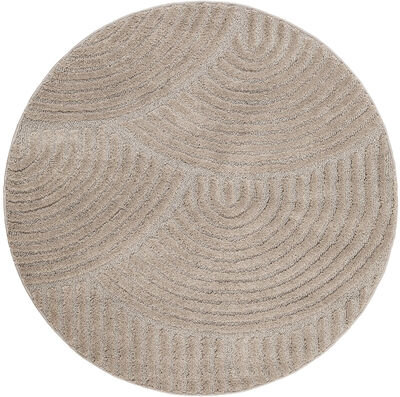 KMCarpets Doria Zen  Rundt Gulvteppe 120, Lin