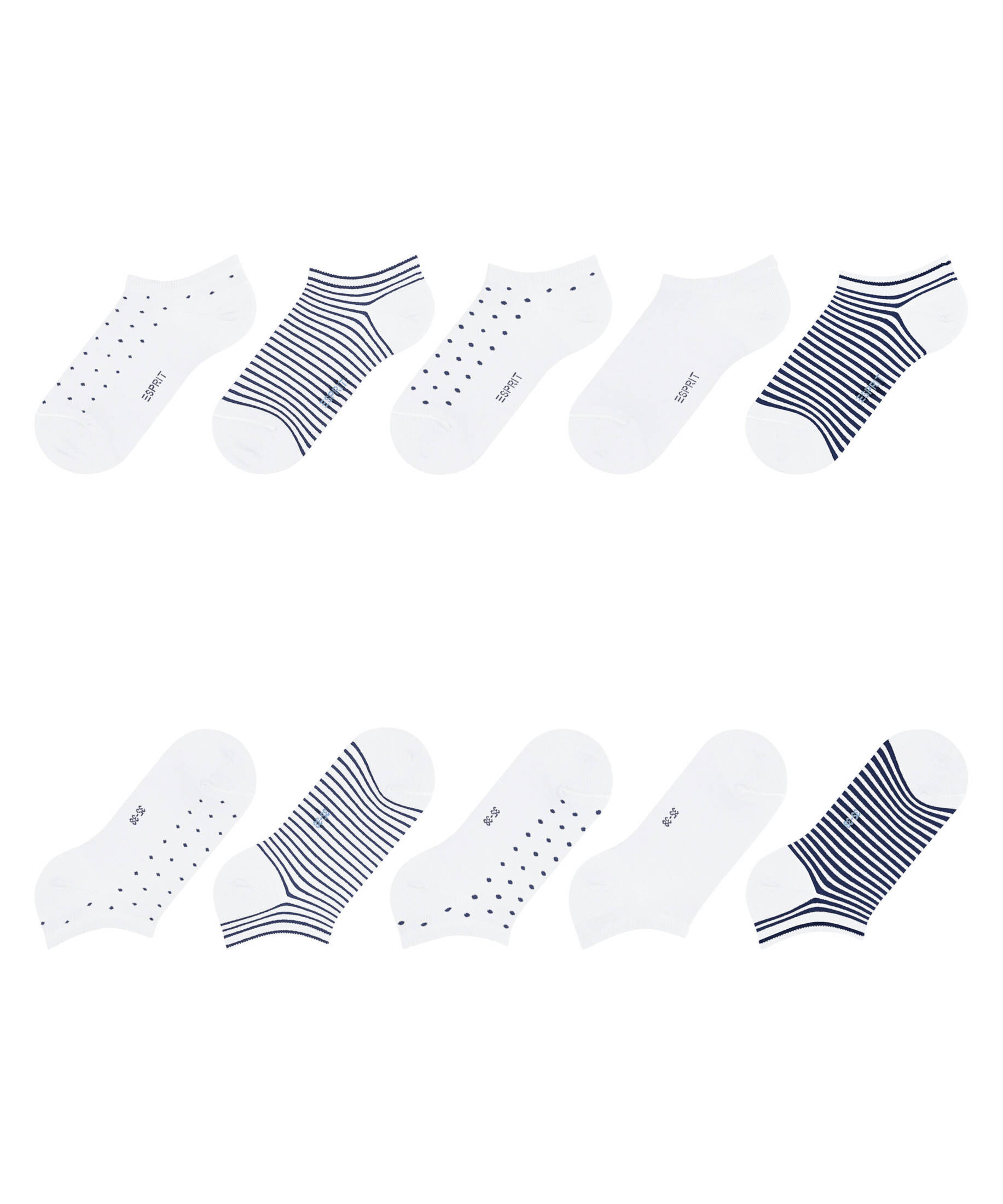 Esprit| Damen Sneakersocken Dots & Stripes 5-Pack