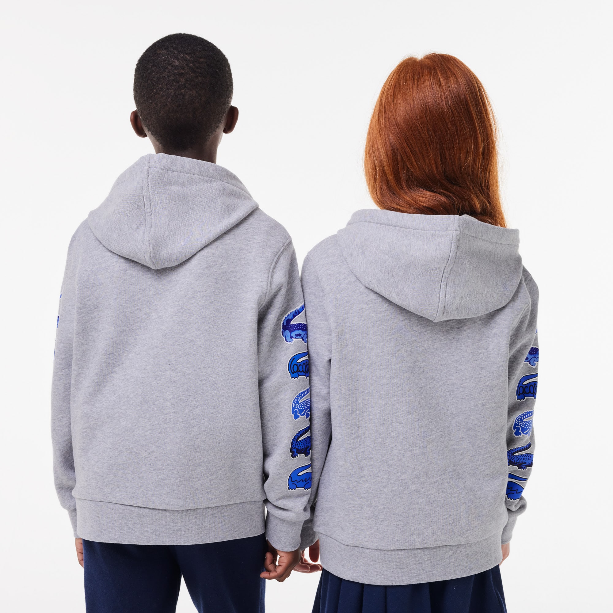 Sweatshirt à capuche avec crocodiles contrastés Pullovers & Sweatshirts - Gris - Lacoste - Enfant