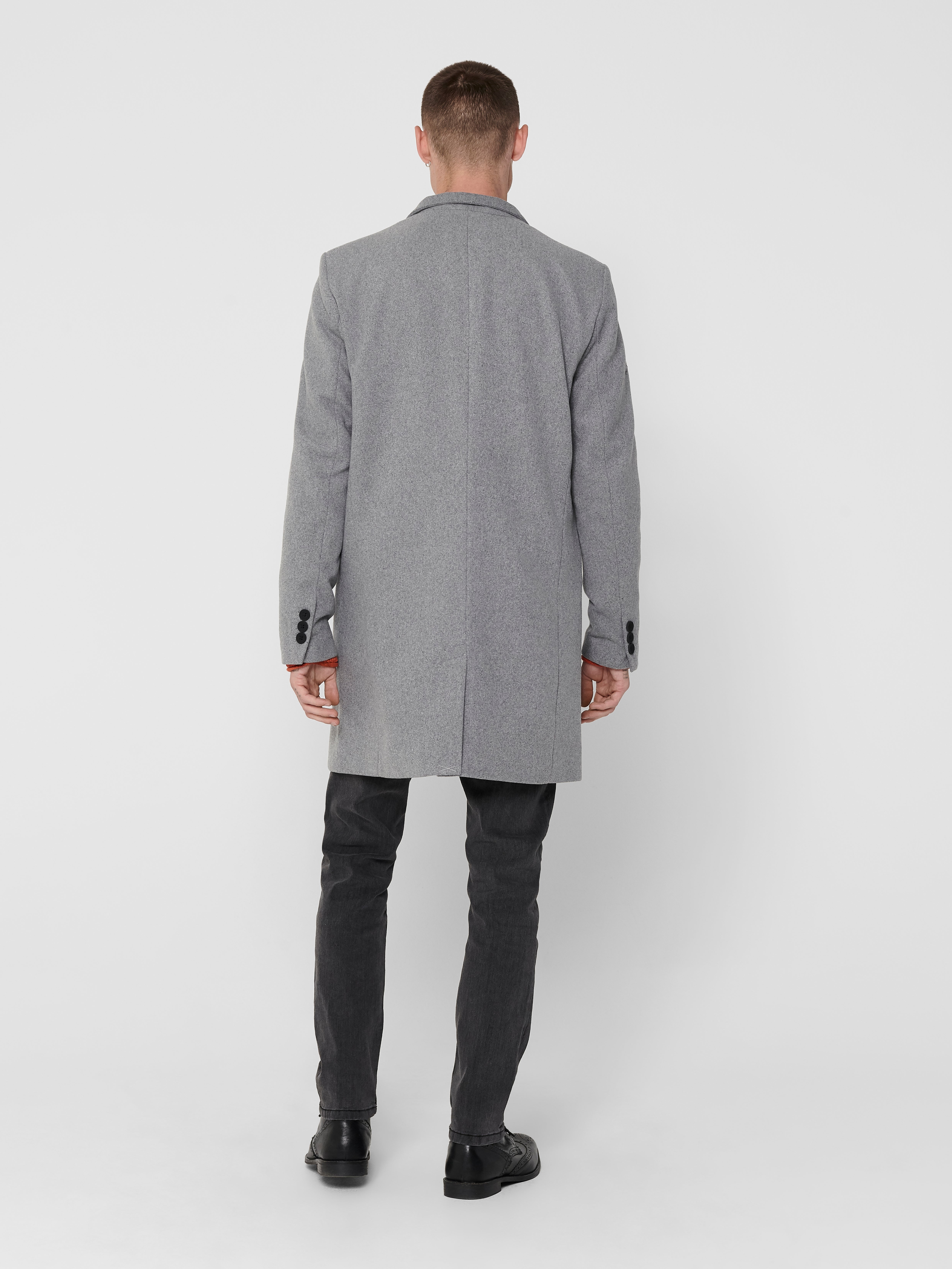 ONSMALIK Trenchcoat Light Grey Melange