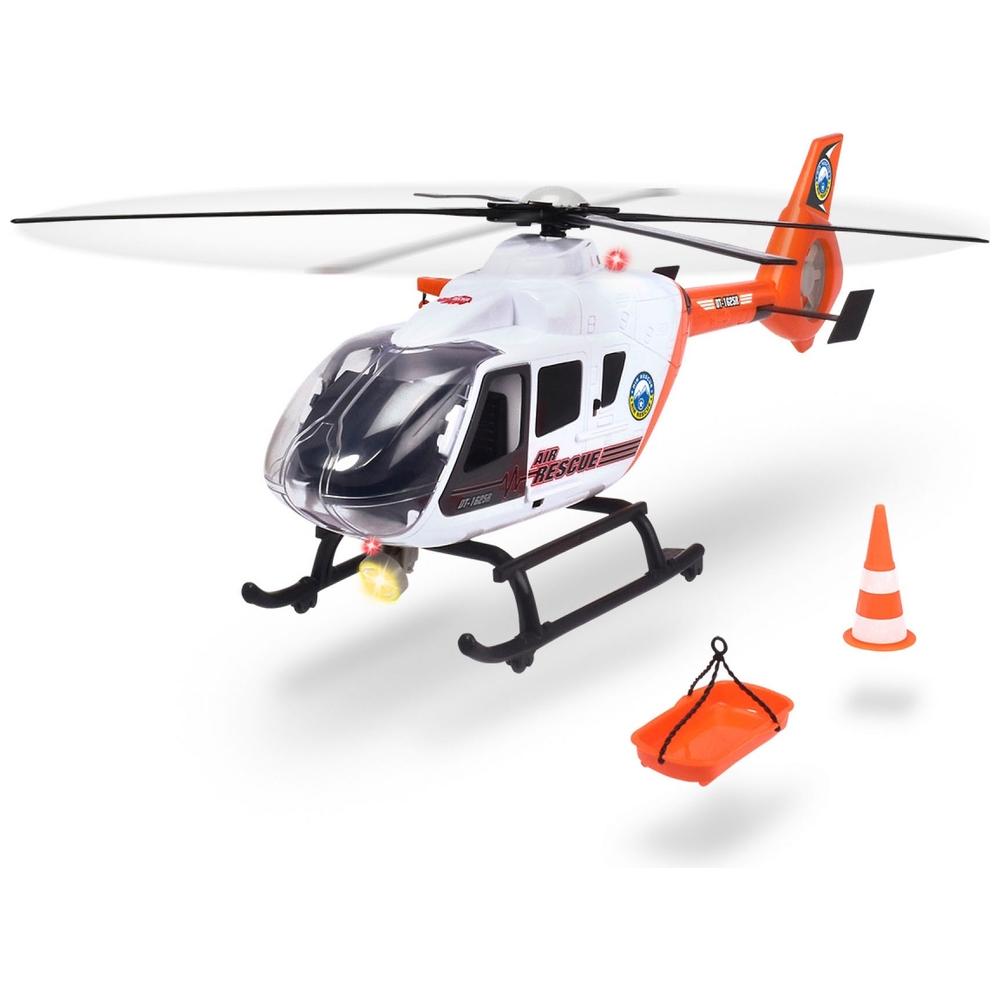 Riesiger Rettungshubschrauber mit Licht- und Tonanlage