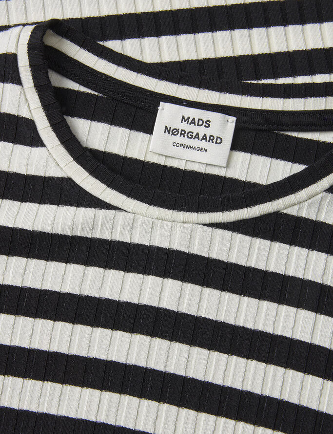 Mads Nørgaard - Copenhagen 5x5 Classic Stripe Talika Top Sort og hvid stribet