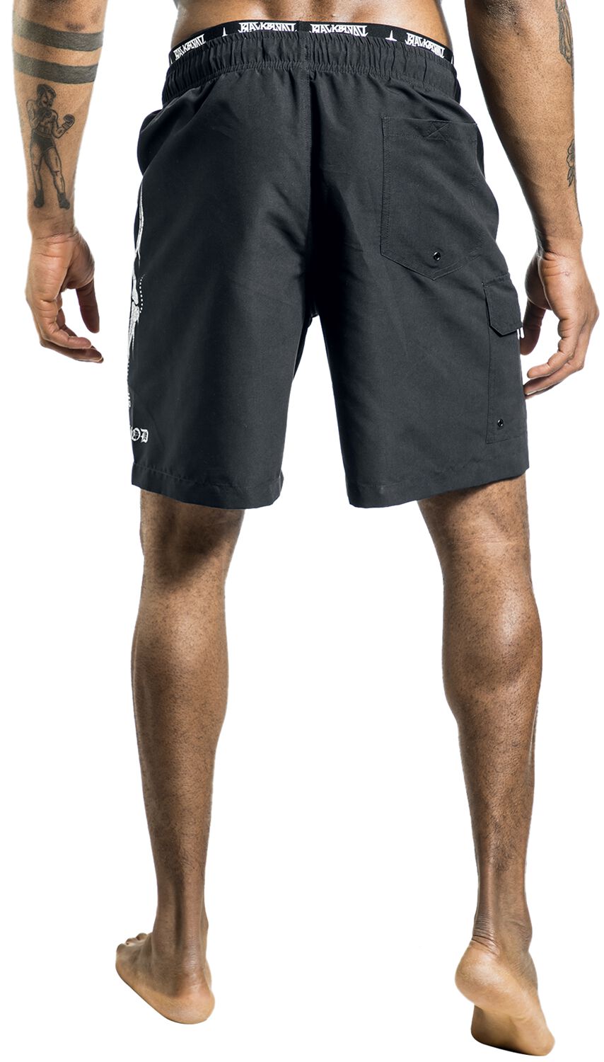 Swim Shorts With Moon and Skull Hand | Gothicana by EMP Short de bain