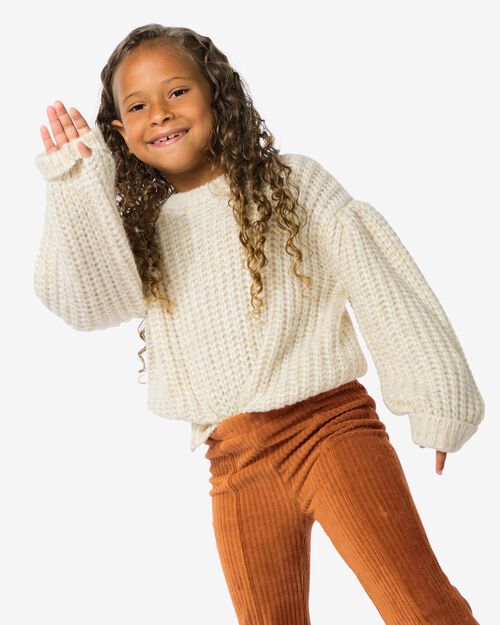 pull enfant avec laine blanc cassé