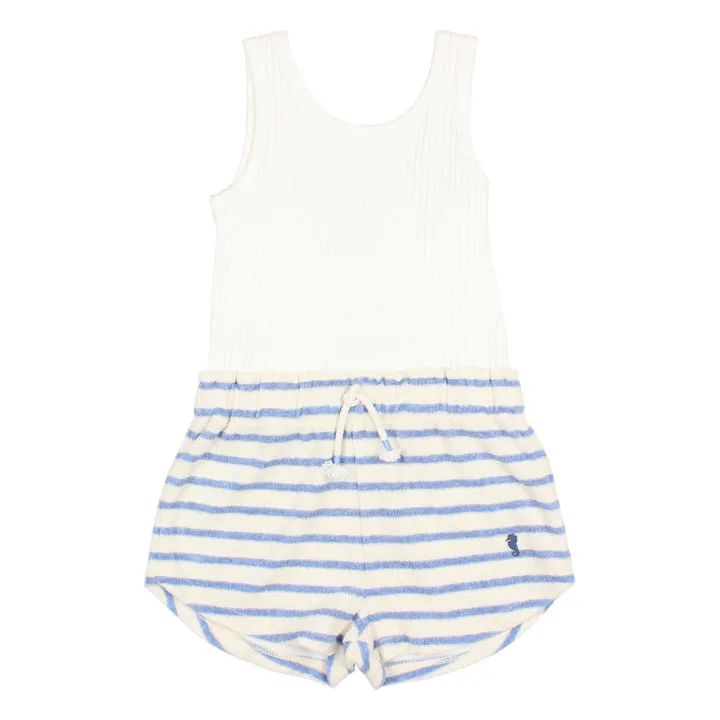 Búho Combishort Rayée Eponge | Bleu ciel
