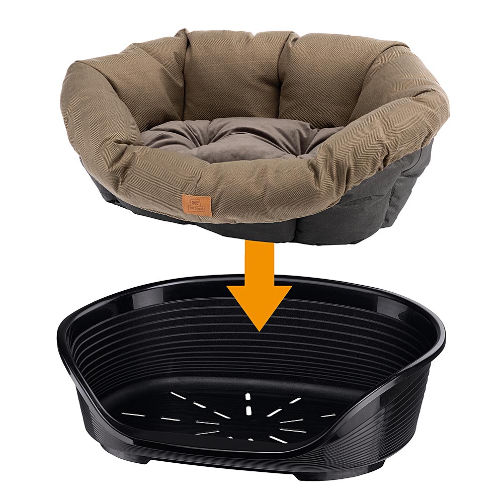 Ferplast coussin pour panier chien et chat sofa' tweed 2, matelas rembourré pour lit pour chien et chat d'intérieur, remplacement