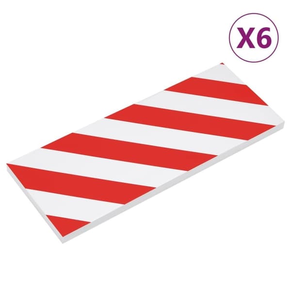 vidaXL Veggbeskyttere 6 stk rød og hvit 50x20x2 cm EVA-skum