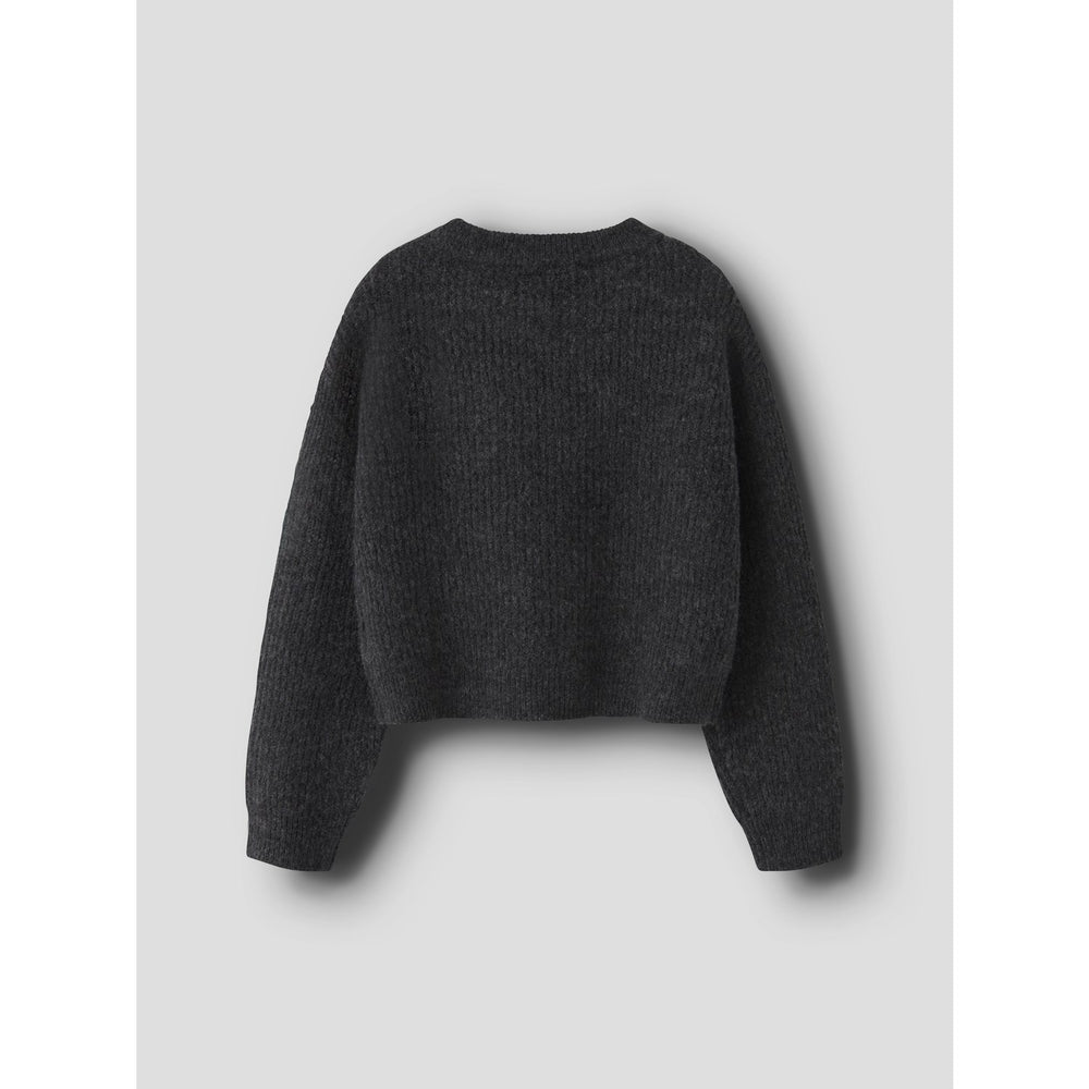 Køb Name It Dark Grey Melange Nkfholly Ls Boxy Kort Strik Noos