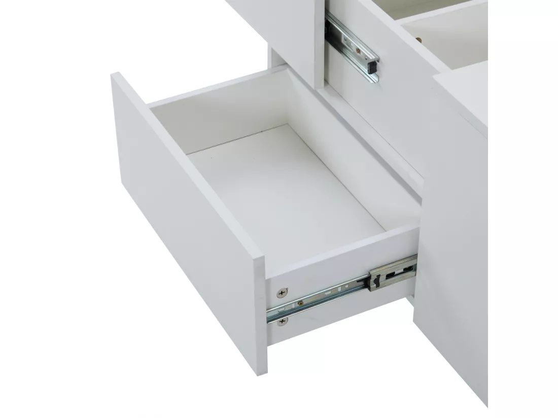 Table basse moderne - avec 4 tiroirs - Blanc
