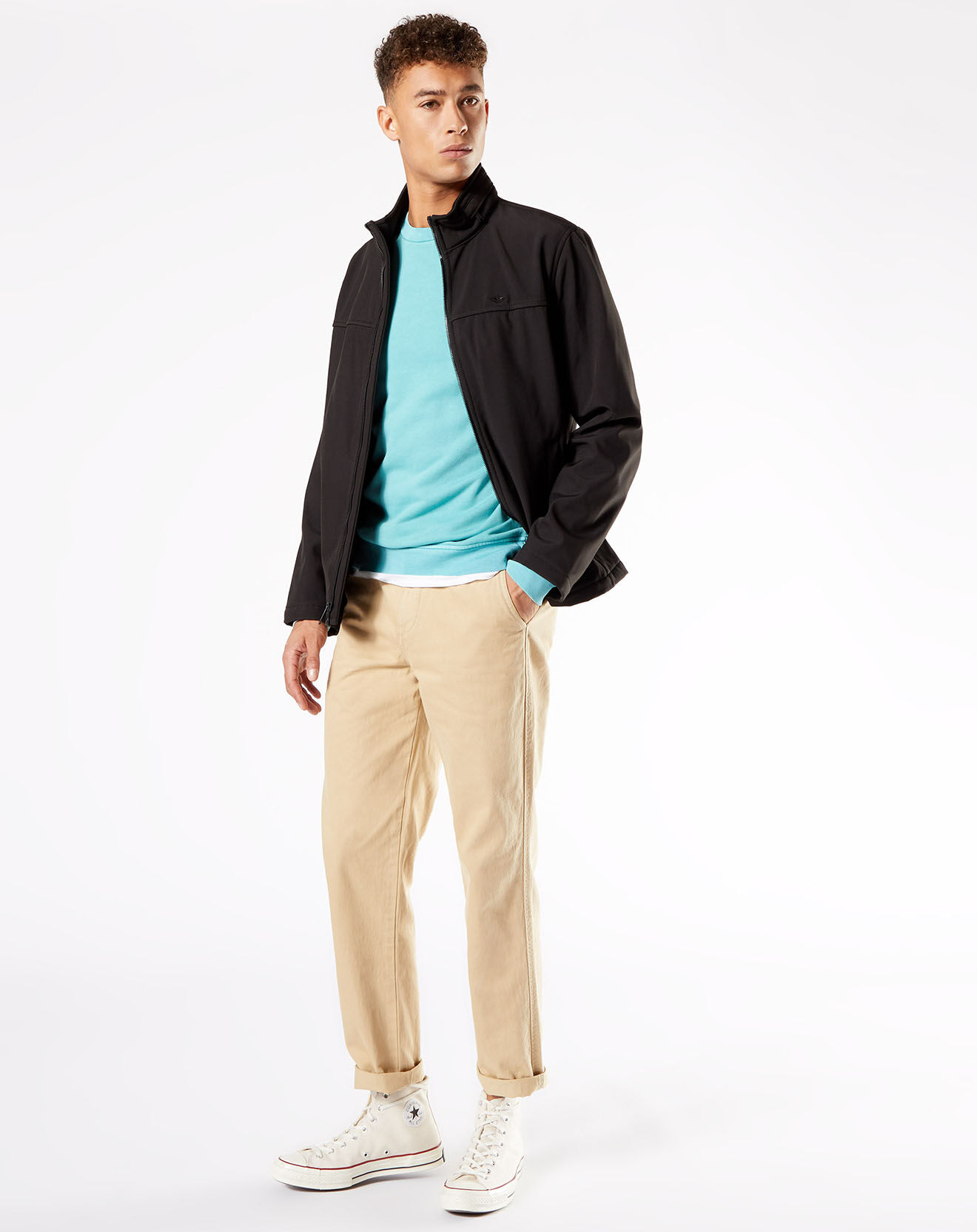 Dockers Veste Full Zip Standcollar noire