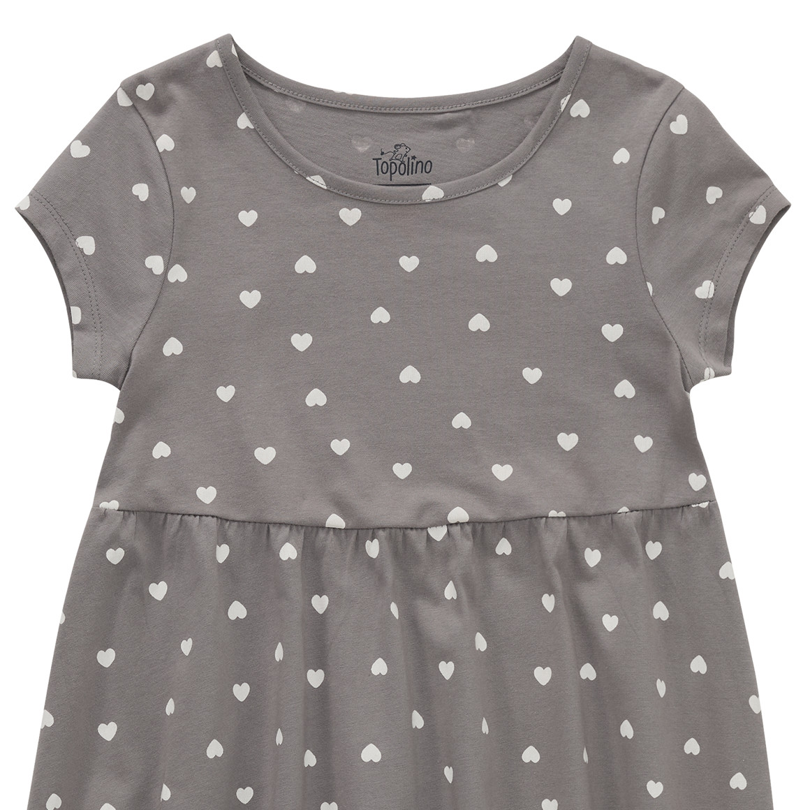 Topolino Mädchen Kleid mit Herz-Allover grau