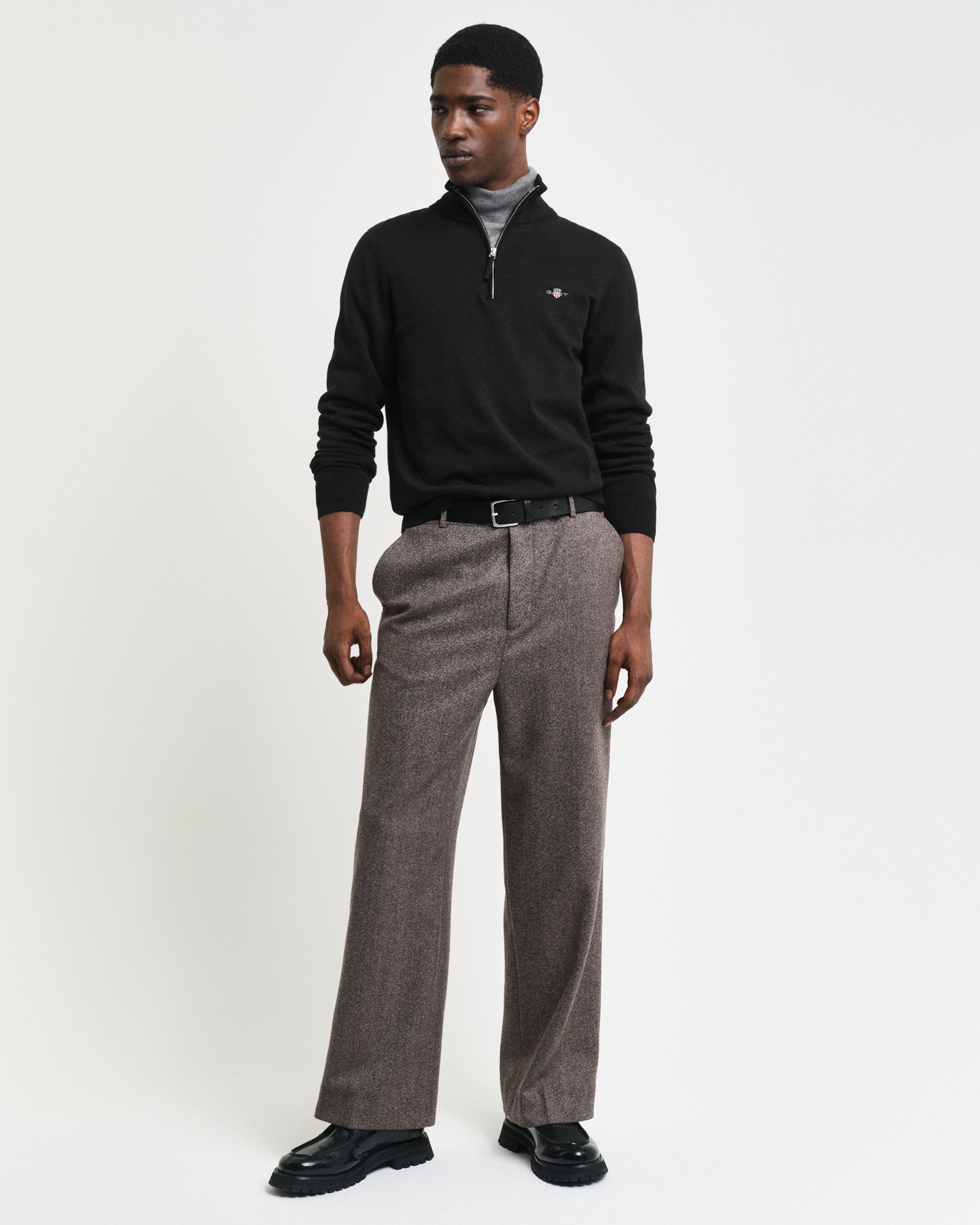 Gant Troyer »CLASSIC COTTON HALF ZIP« mit gerippten Details