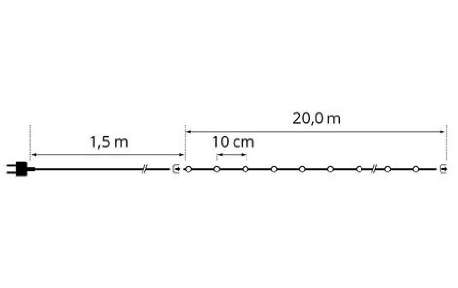 LED-Lichterkette Tree Light 20 m, Warmweiss<br>In- und Outdoor LED-Dekoration