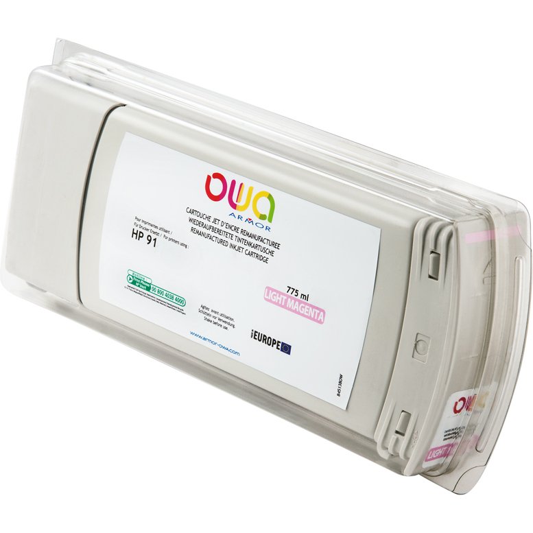 Cartouche d'encre traceur remanufacturée OWA - standard - Magenta Clair - pour HP 91