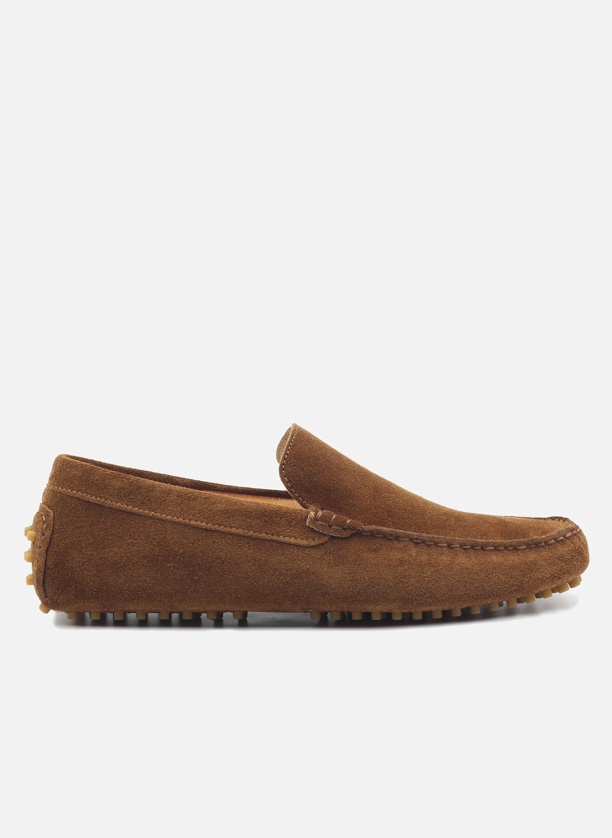 Mocassins picots doublés cuir daim | Marron