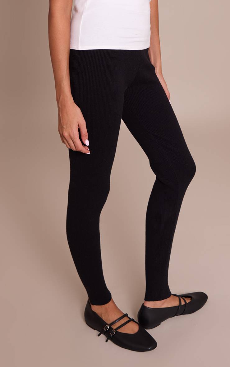 Noir Leggings En Maille