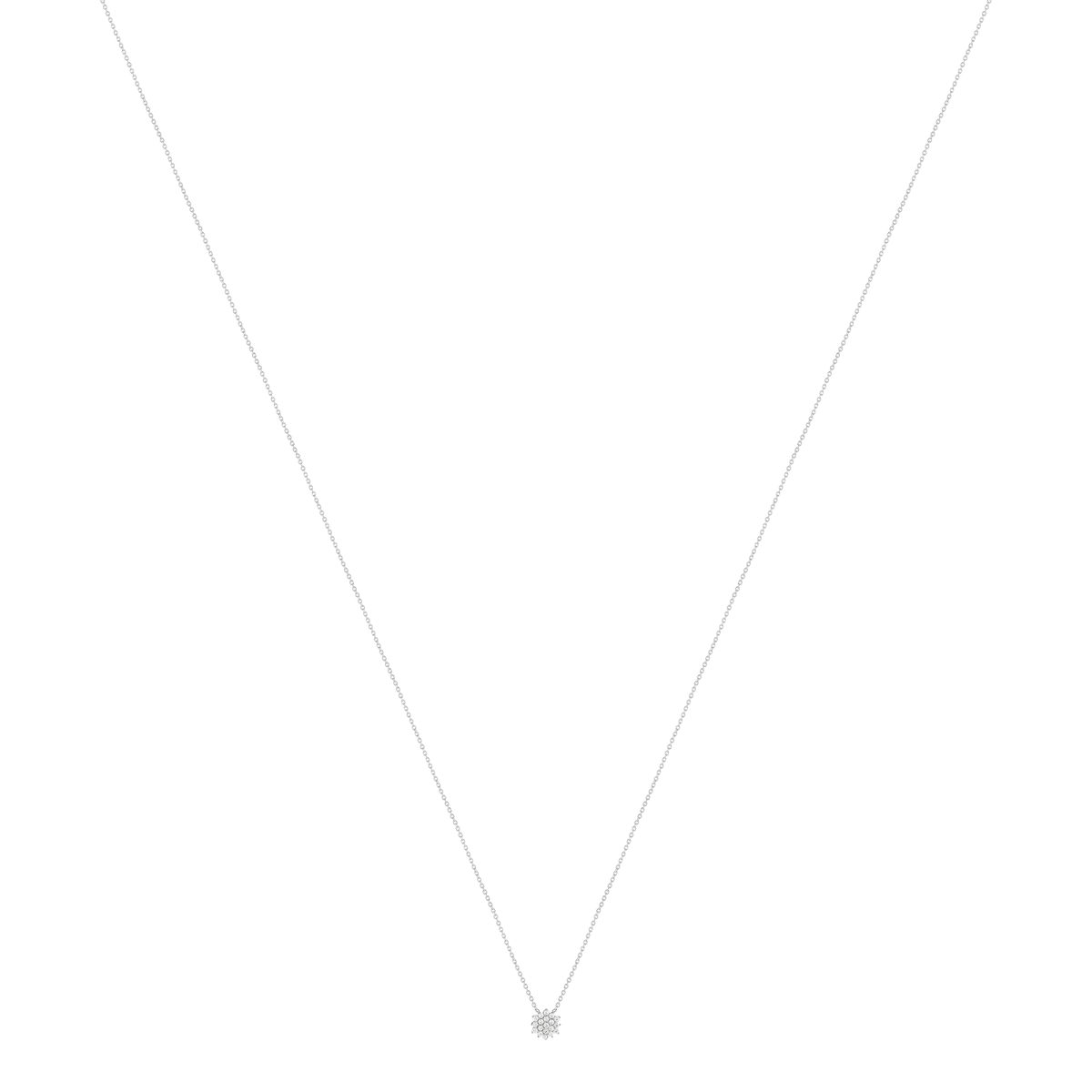 Collier or 375 blanc zirconias blancs 45 cm